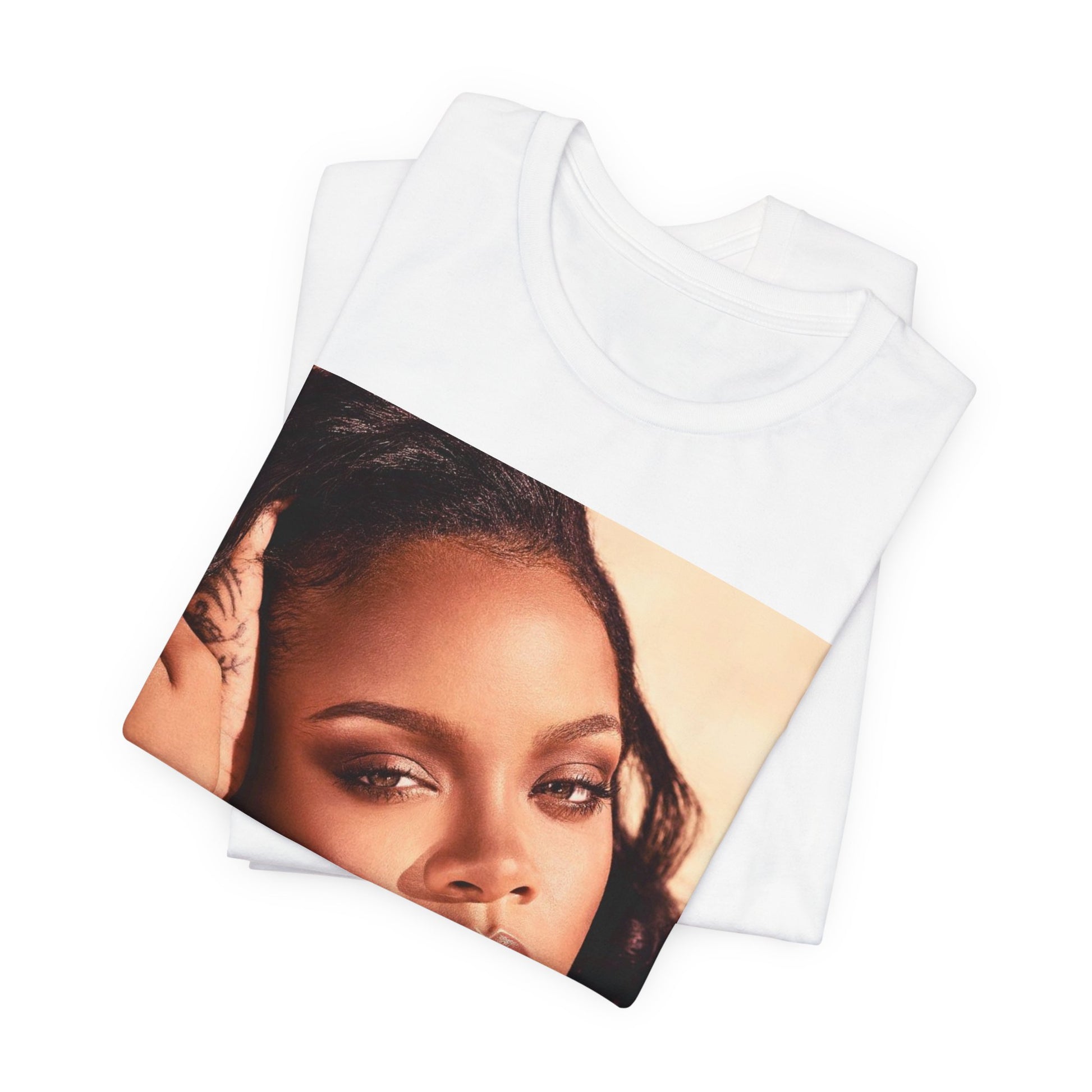 A black graphic t-shirt featuring a retro graphic related to Rihanna's 'Good Girl Gone Bad' album era.