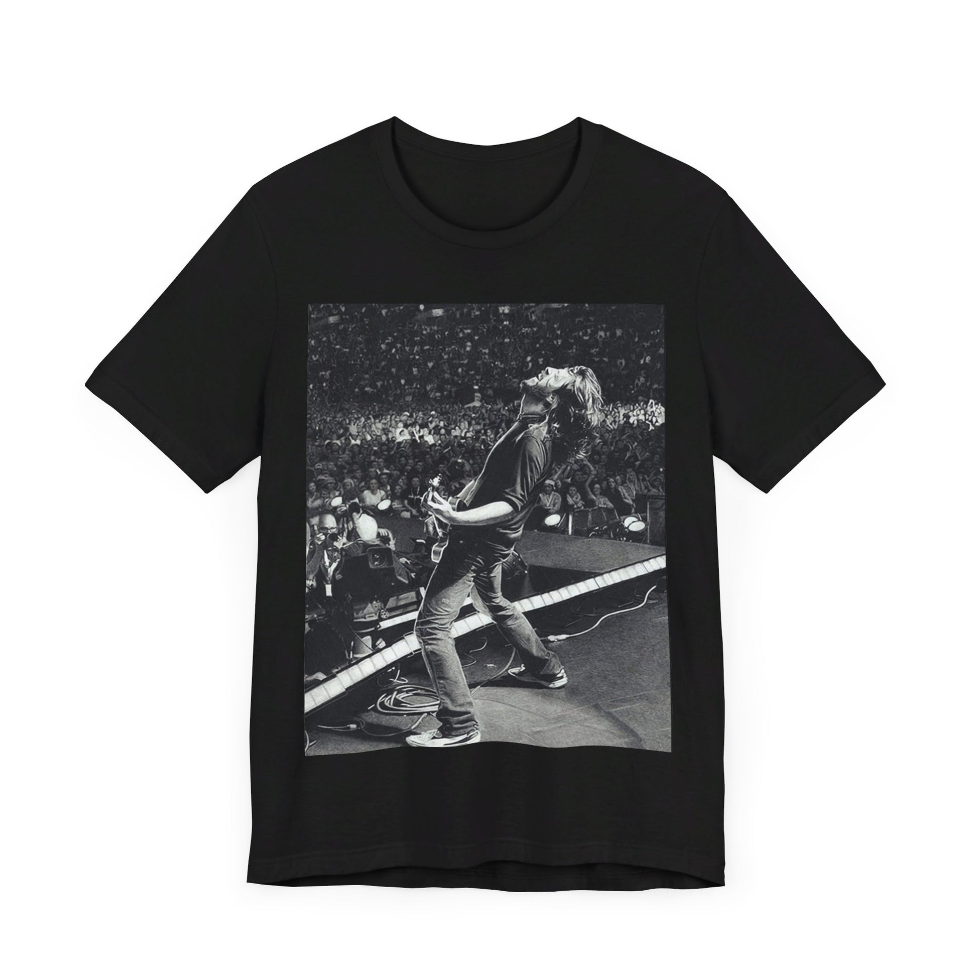 A black graphic t-shirt featuring a graphic related to Foo Fighters' 'Everlong' song or era.