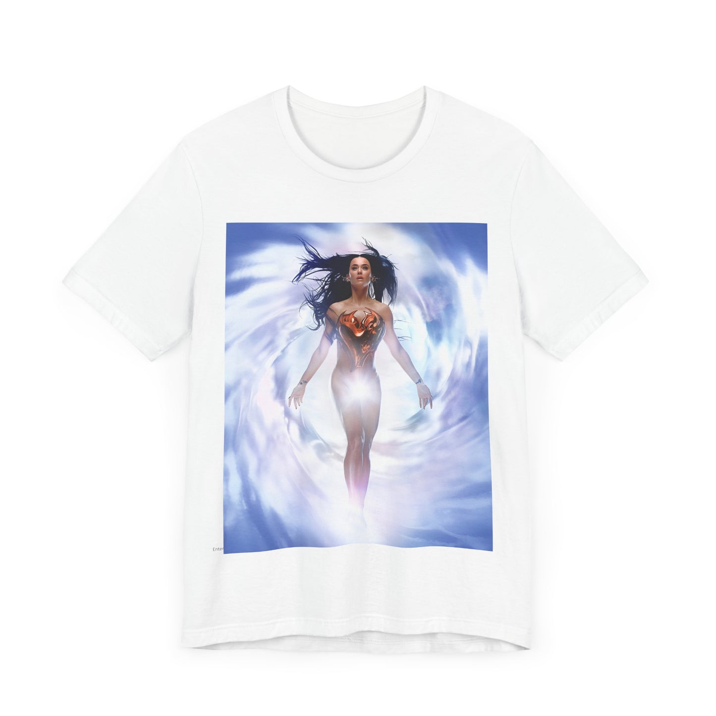 A black graphic t-shirt featuring a graphic related to Katy Perry's '143' era.