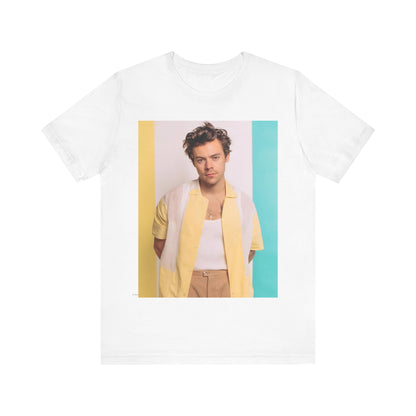 A black graphic t-shirt featuring a graphic related to Harry Styles' 'Watermelon Sugar' song or era.