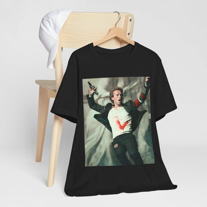 A black graphic t-shirt featuring the album cover art for Coldplay's 'Viva La Vida or Death and All His Friends'.