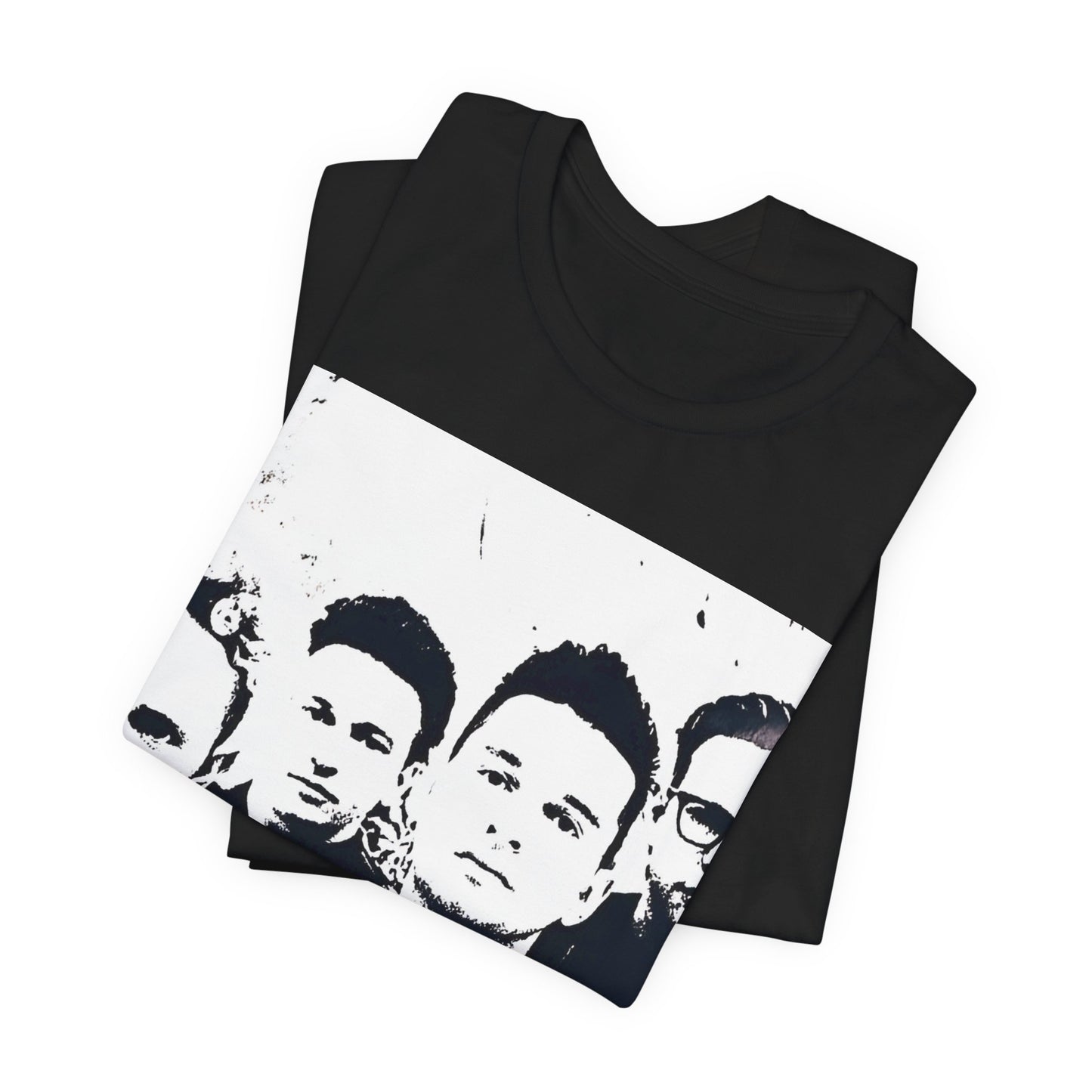 A black graphic t-shirt featuring a graphic related to Depeche Mode's 'Enjoy The Silence' era.