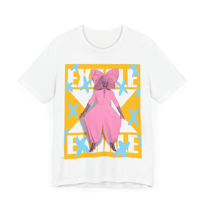 A black graphic t-shirt featuring a graphic related to Sia's 'Exhale' theme or lyrics.