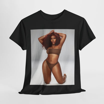 A black graphic t-shirt featuring a boxy graphic related to SZA's 'Ctrl' album era.