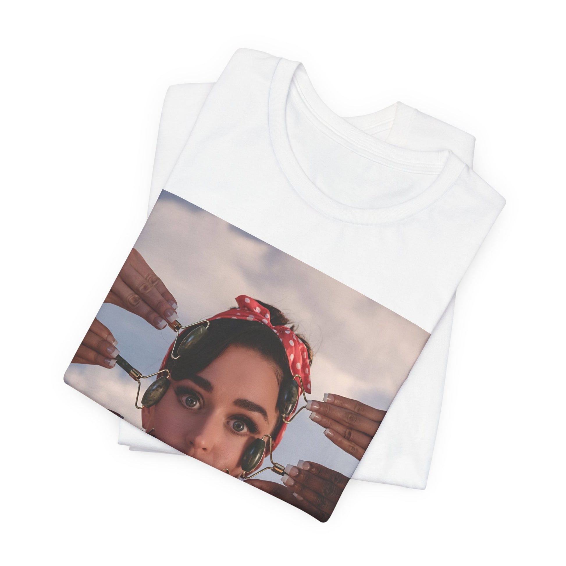 A black graphic t-shirt featuring a modern pop essential graphic of Katy Perry.