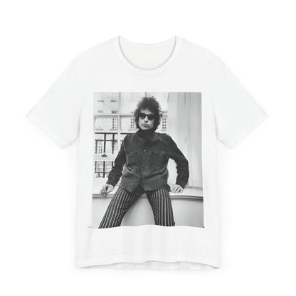 A black graphic t-shirt featuring a graphic related to Bob Dylan's 'Highway 61' era, possibly with album art elements or iconic imagery.