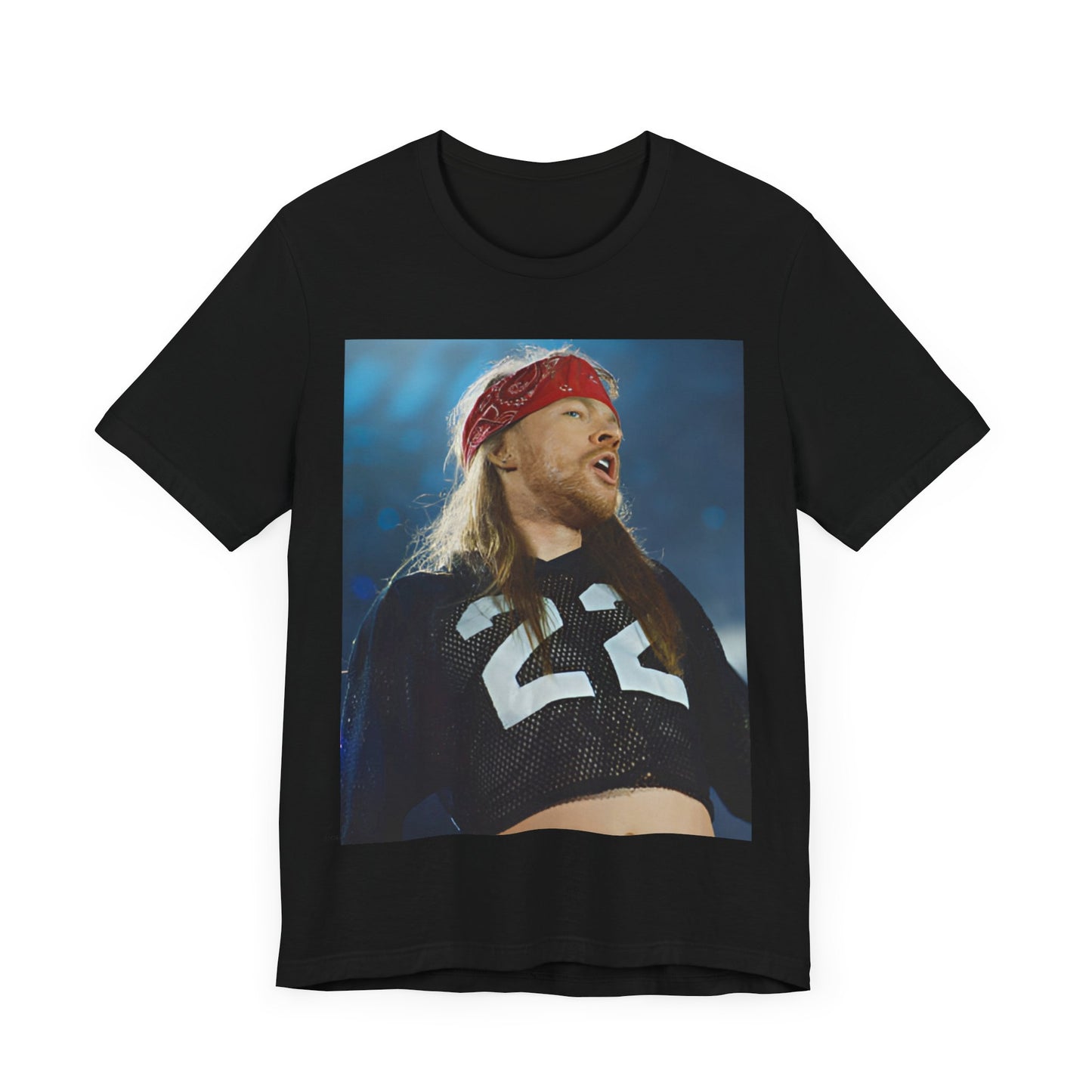 A black graphic t-shirt featuring a graphic related to Guns N' Roses' 'Don't Cry' song or era from the 90s.