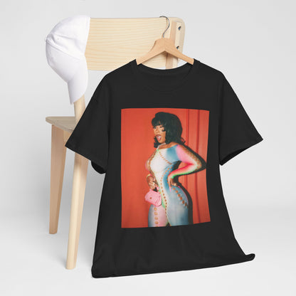 A black graphic t-shirt featuring a vintage 'Hot Girl' graphic of Megan Thee Stallion.