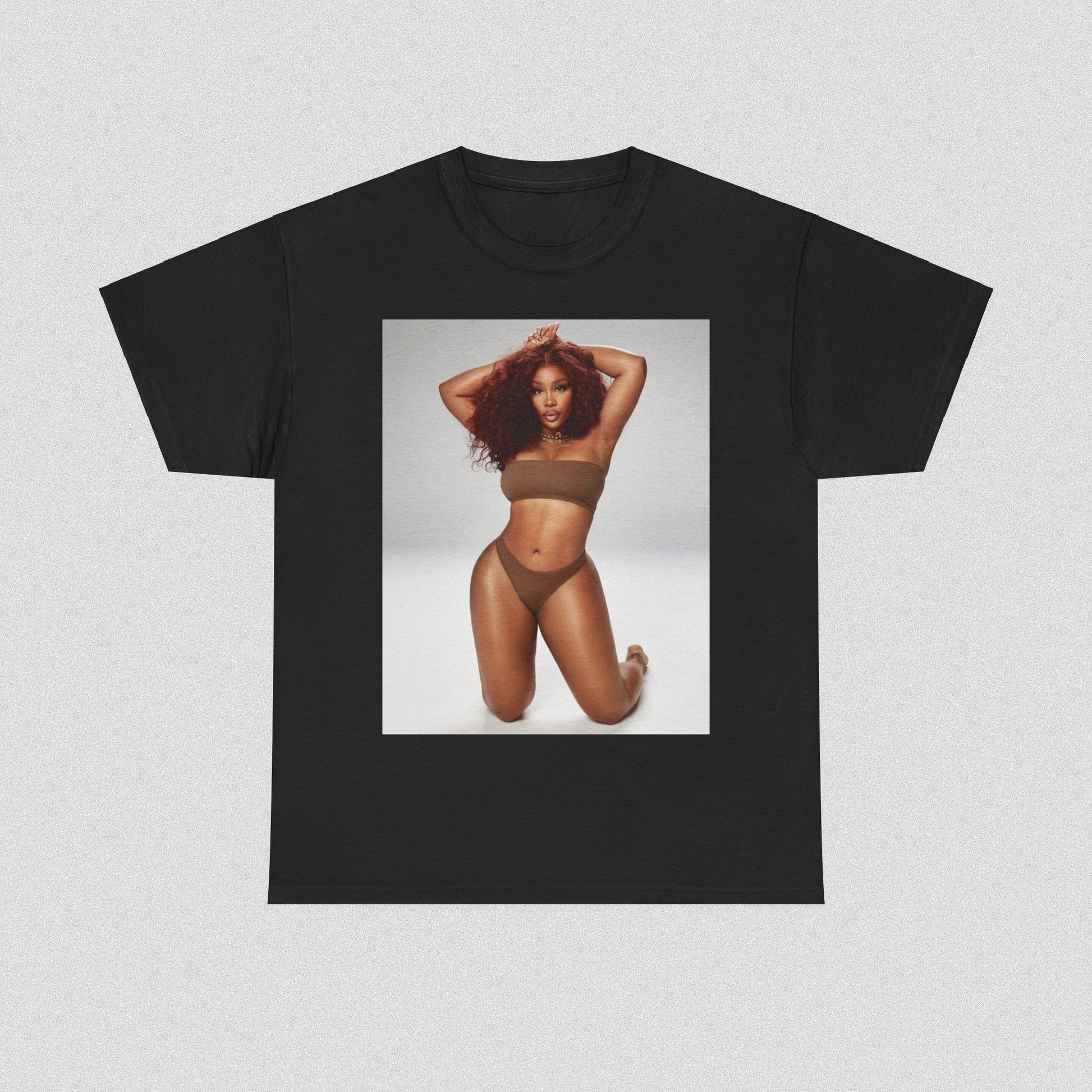 A black graphic t-shirt featuring a boxy graphic related to SZA's 'Ctrl' album era.