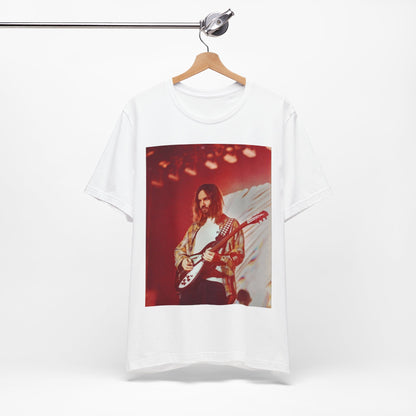 A black graphic t-shirt featuring a cool psychedelic journey graphic of Tame Impala.