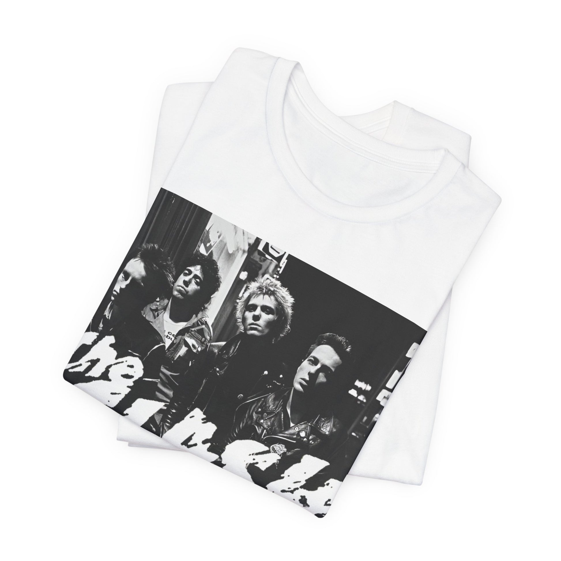 A black graphic t-shirt featuring a graphic related to The Clash's 'London Calling' album era.