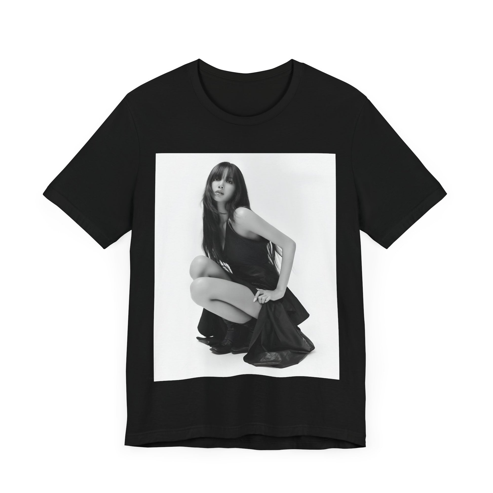 A black graphic t-shirt featuring a graphic related to Lisa's 'Money' song era.