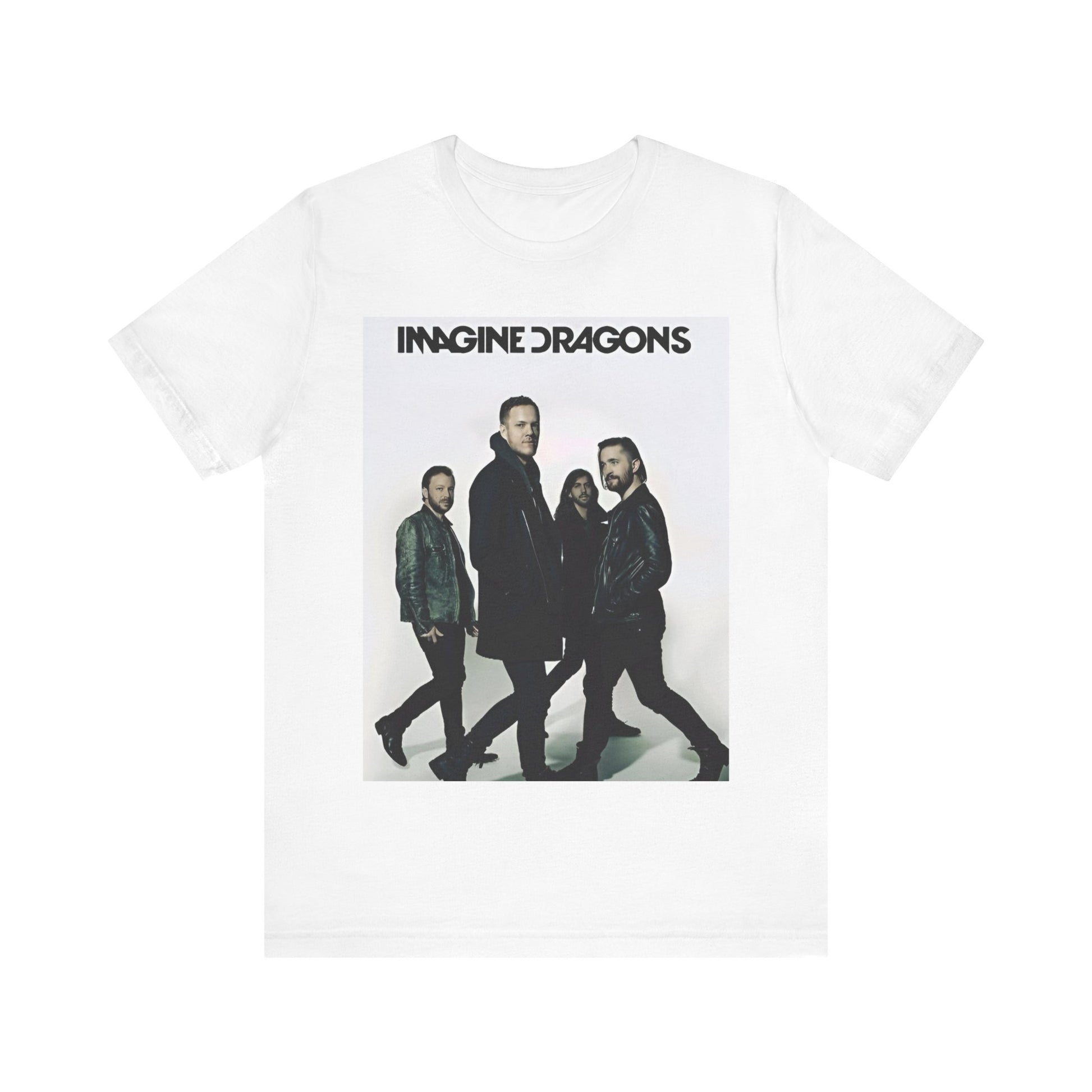 A black graphic t-shirt featuring a melodic indie rock graphic of Imagine Dragons.