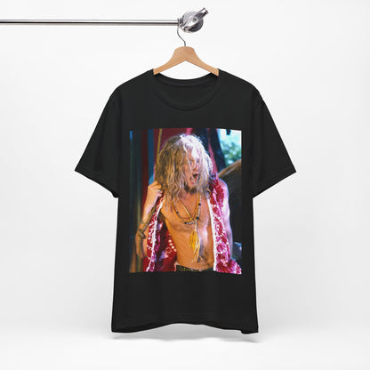 A black graphic t-shirt featuring a dynamic and 'wild' tour graphic of Alice In Chains from the 1990s, depicting chaotic live energy.