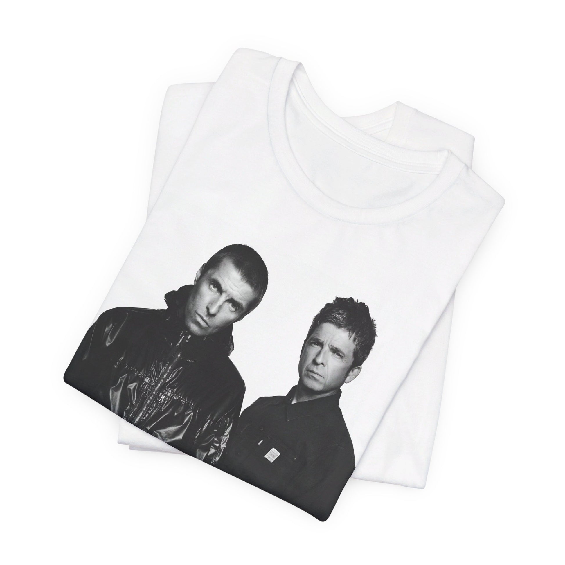 A black graphic t-shirt featuring a graphic of Oasis, possibly suggesting a reunion.