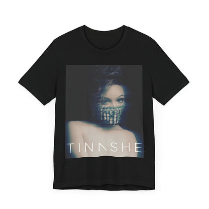 A black graphic t-shirt featuring the album cover art for Tinashe's 'Aquarius'.