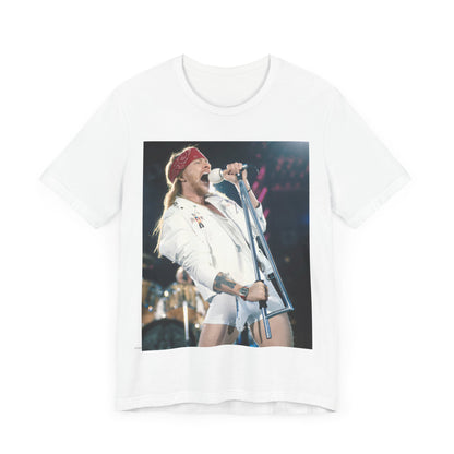 A black graphic t-shirt featuring a graphic related to Guns N' Roses' 'November Rain' song or era.