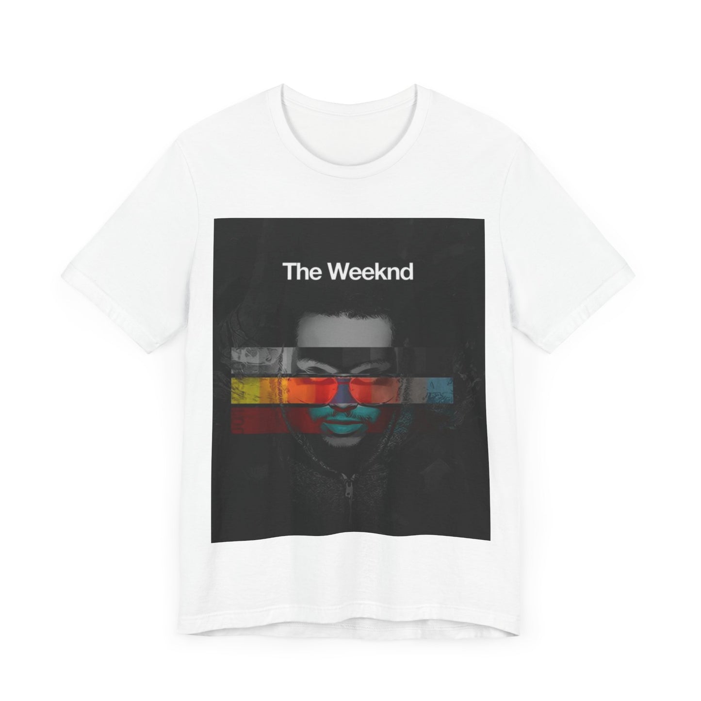 A black graphic t-shirt featuring a retro graphic related to The Weeknd's 'House of Balloons' mixtape.