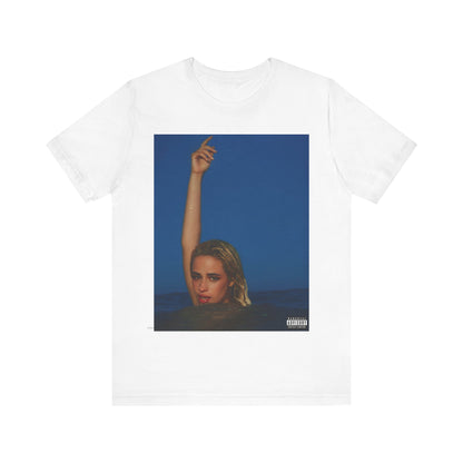 A black graphic t-shirt featuring a graphic related to Camila Cabello's C,XOXO album.