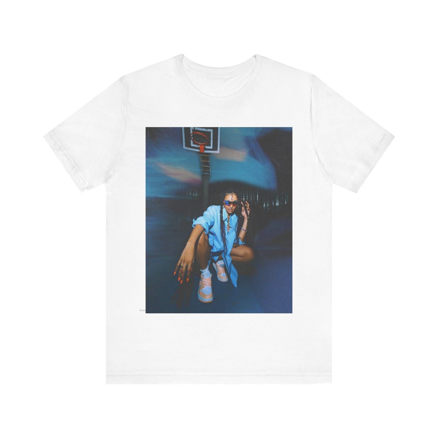 A black graphic t-shirt featuring an indie R&B streetwear graphic of Tinashe.