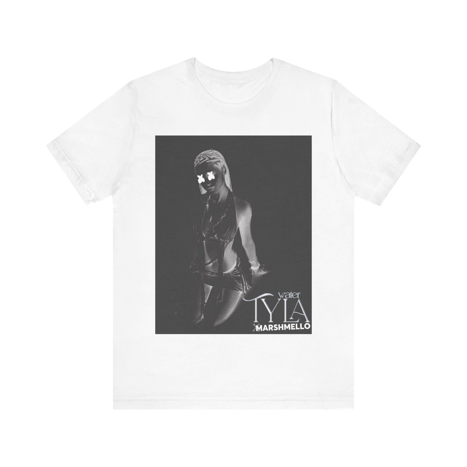 A black graphic t-shirt featuring a vintage amapiano icon graphic of Tyla.