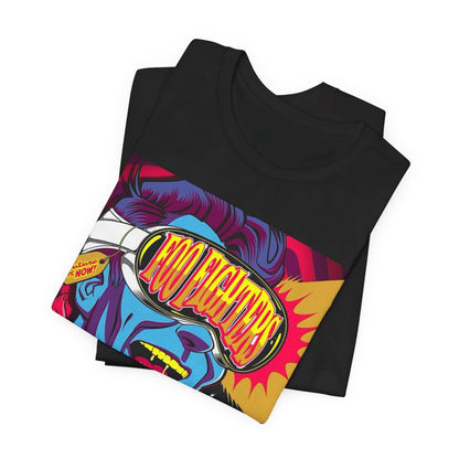 A black graphic t-shirt featuring a graphic of a Foo Fighters concert in London.