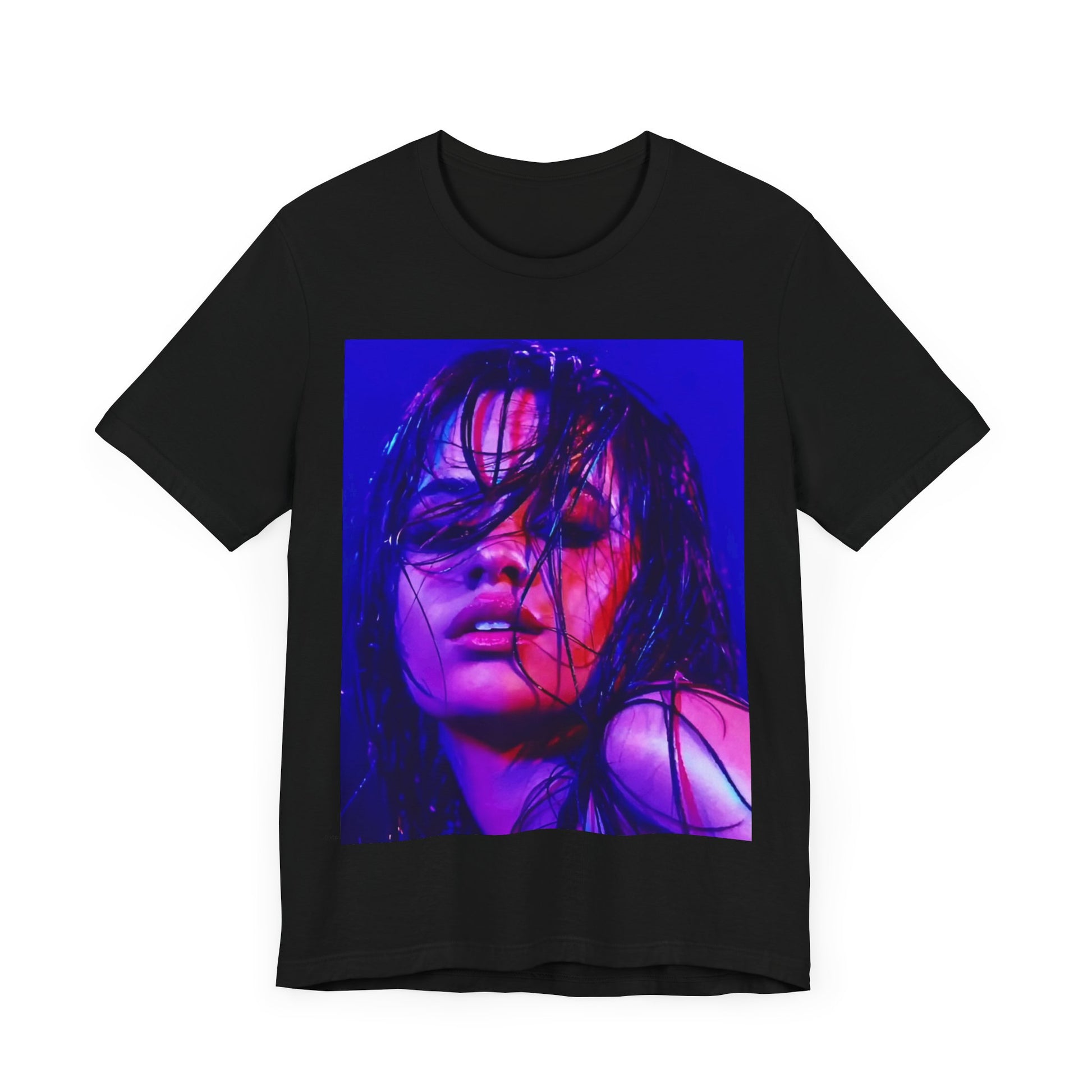 A black graphic t-shirt featuring a graphic related to Camila Cabello's "Havana" song.