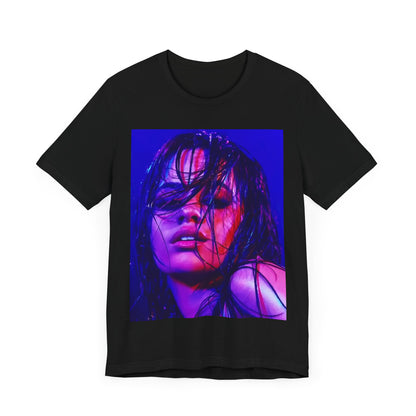 A black graphic t-shirt featuring a graphic related to Camila Cabello's "Havana" song.