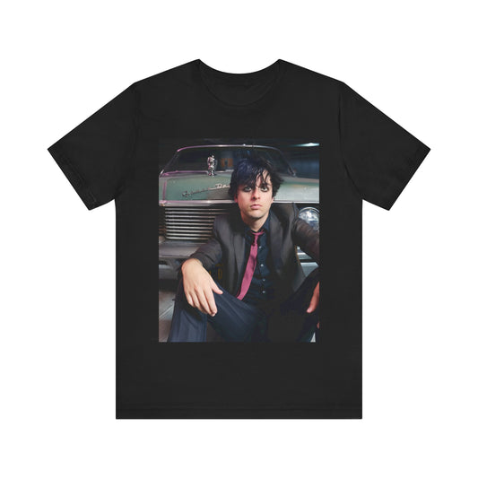 A black graphic t-shirt featuring a graphic related to Green Day's 'Boulevard of Broken Dreams' song or era.