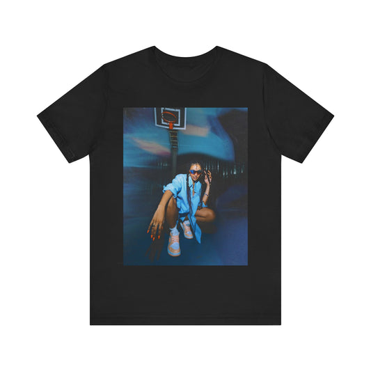 A black graphic t-shirt featuring an indie R&B streetwear graphic of Tinashe.