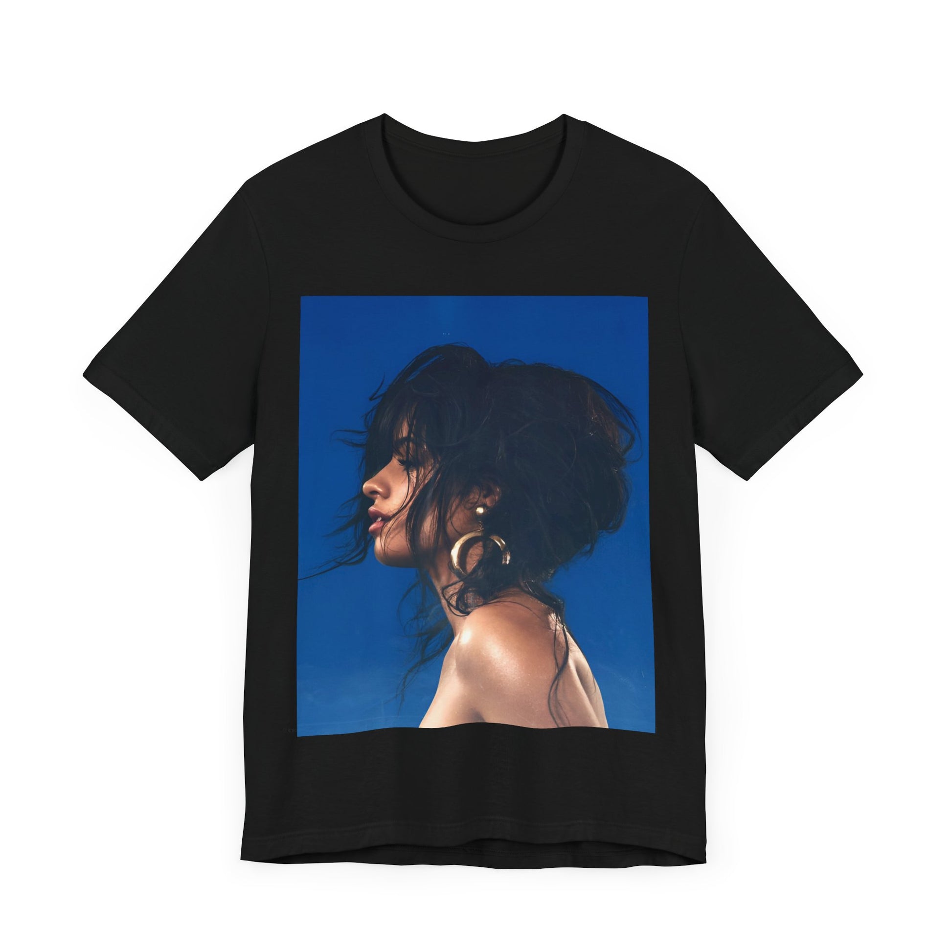 A black graphic t-shirt featuring a retro graphic related to Camila Cabello's "Havana" album.