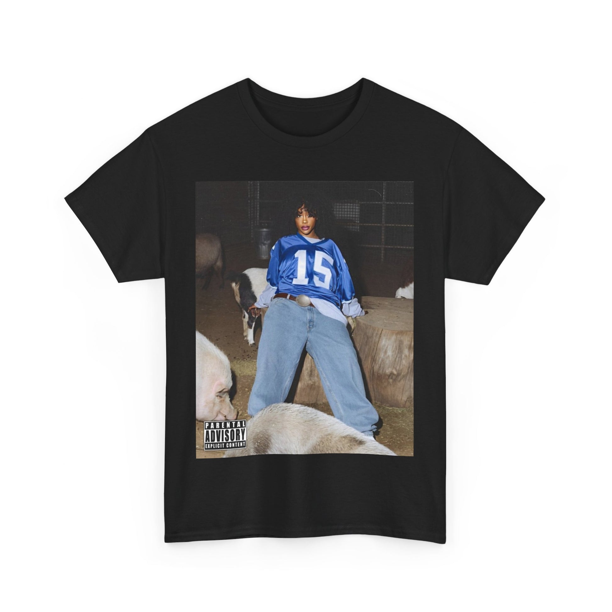A black graphic t-shirt featuring a graphic related to SZA's 'LANA' album era.