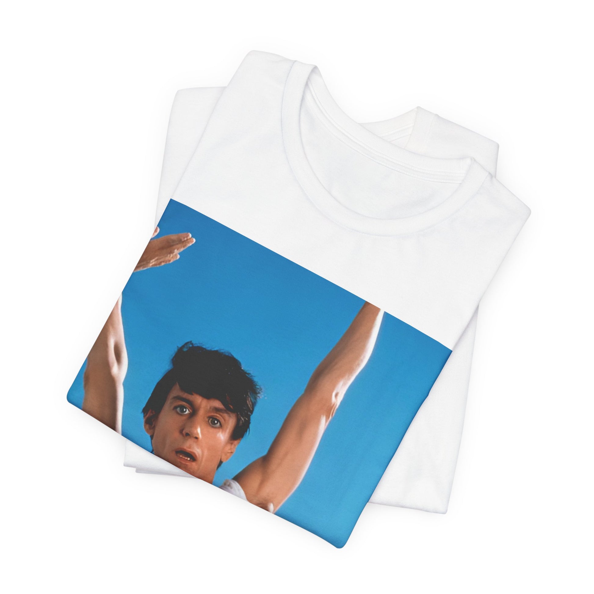 A black graphic t-shirt featuring a 70s graphic of Iggy Pop with a 'Raw Power' aesthetic.