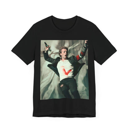 A black graphic t-shirt featuring the album cover art for Coldplay's 'Viva La Vida or Death and All His Friends'.