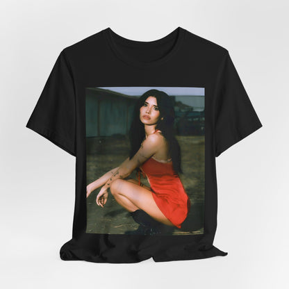A black graphic t-shirt featuring a cool emo graphic of Nessa Barrett.