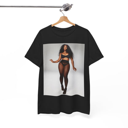A black graphic t-shirt featuring a graphic related to SZA's 'Good Days' song or era.