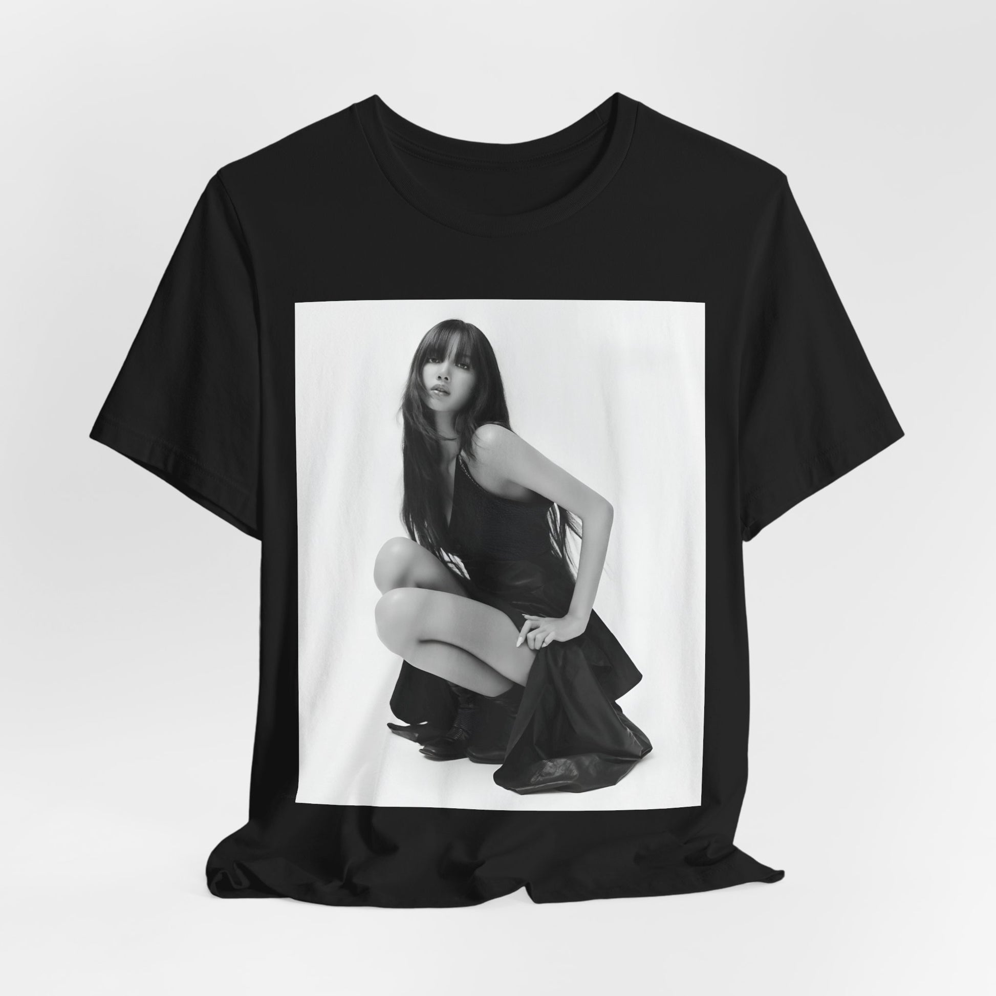 A black graphic t-shirt featuring a graphic related to Lisa's 'Money' song era.