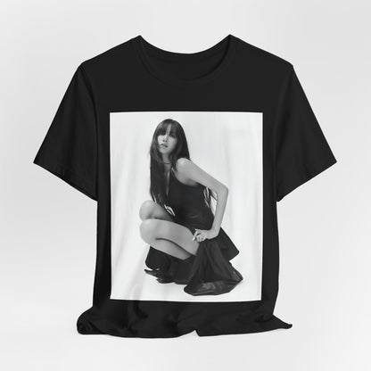 A black graphic t-shirt featuring a graphic related to Lisa's 'Money' song era.