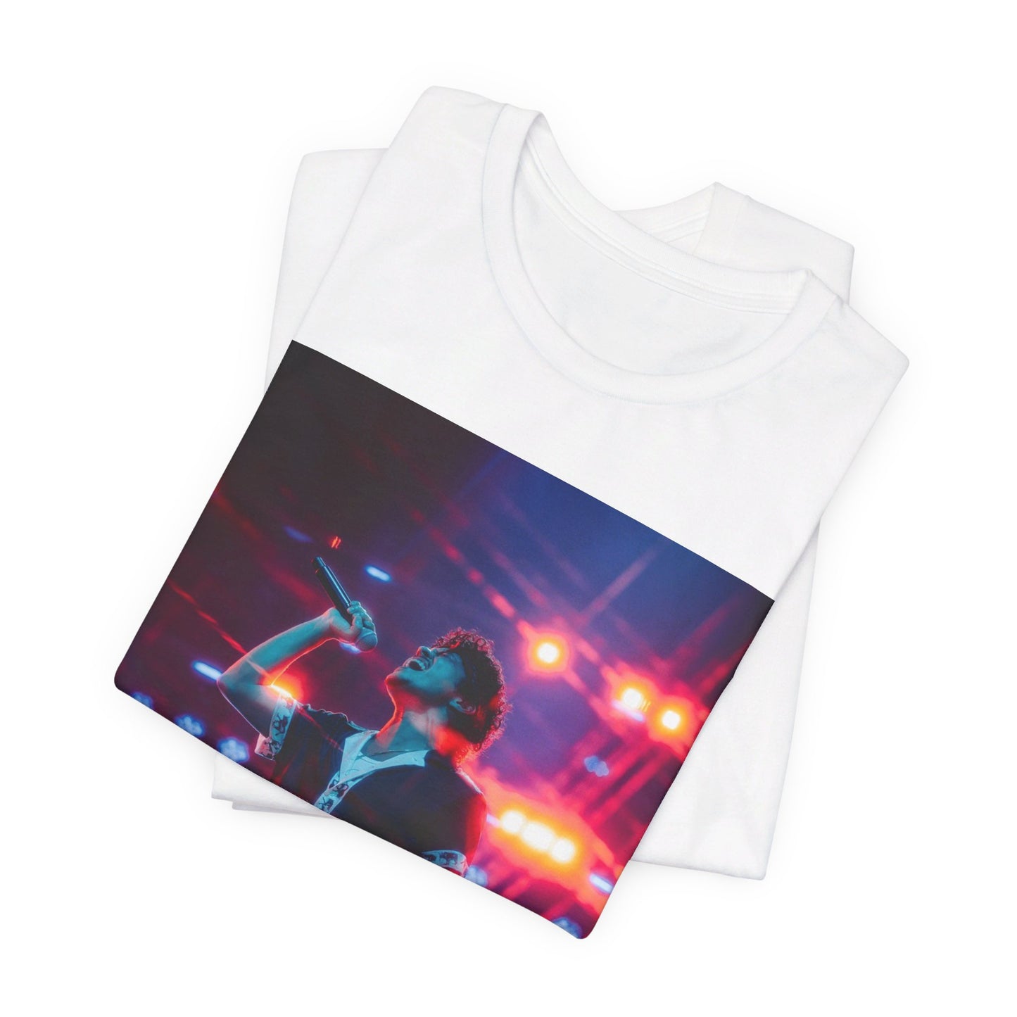 A black graphic t-shirt featuring a vintage tour graphic for Bruno Mars' '24K Magic' era.