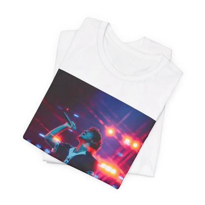 A black graphic t-shirt featuring a vintage tour graphic for Bruno Mars' '24K Magic' era.