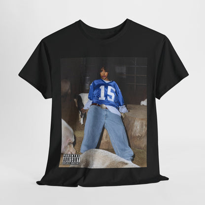 A black graphic t-shirt featuring a graphic related to SZA's 'LANA' album era.
