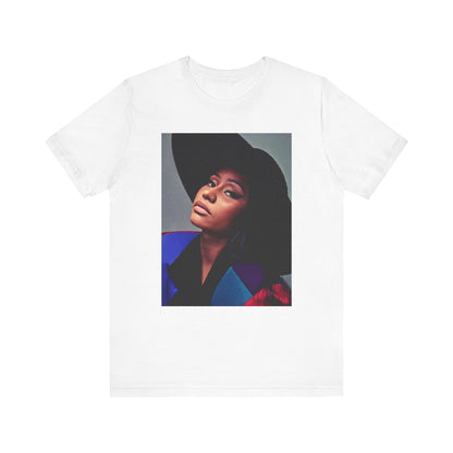 A black graphic t-shirt featuring a graphic of Nicki Minaj as a streetwear icon.