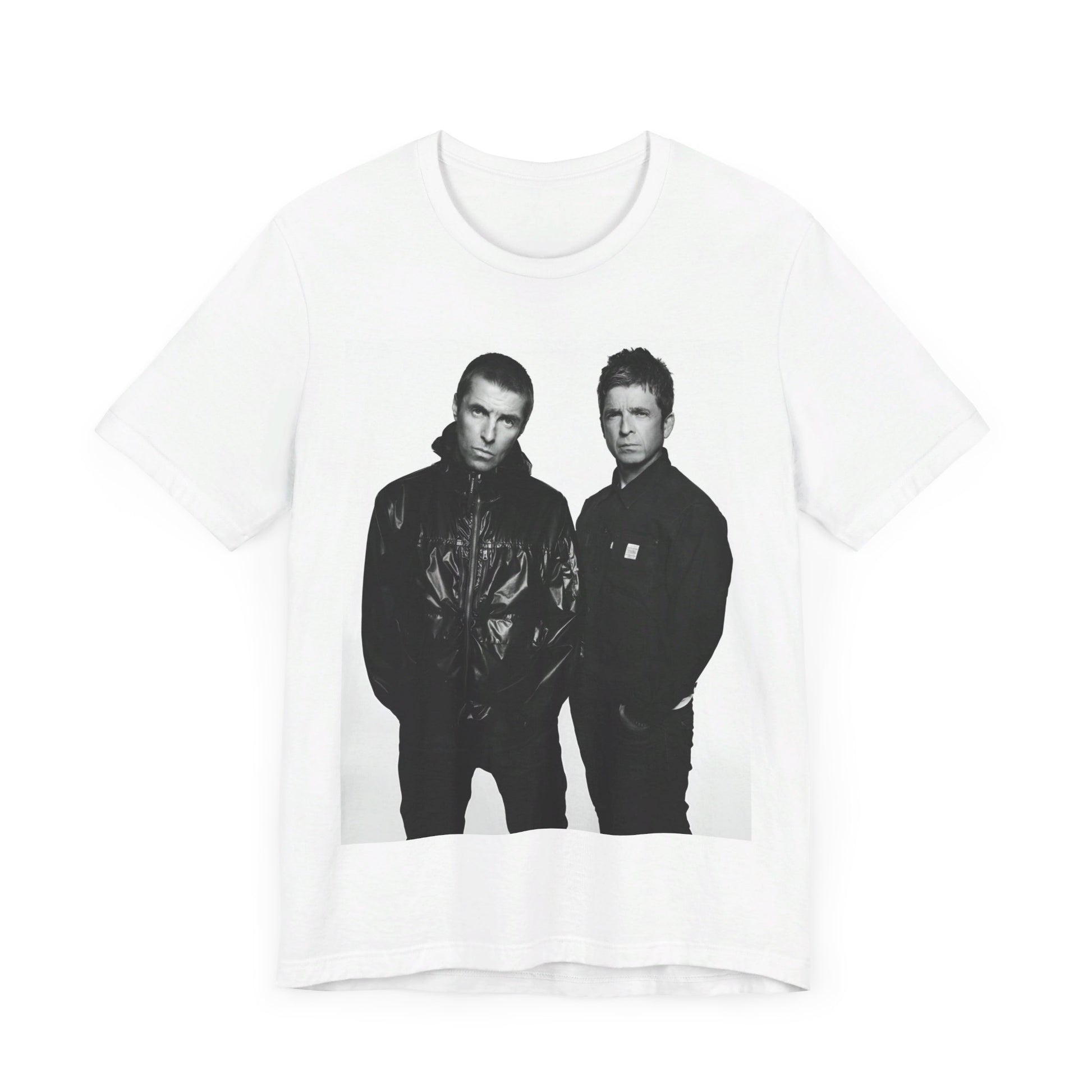 A black graphic t-shirt featuring a graphic of Oasis, possibly suggesting a reunion.