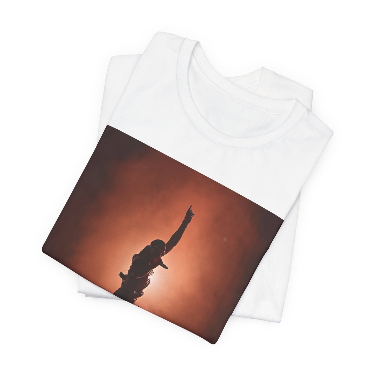 A black graphic t-shirt featuring an authentic Houston rapper graphic of Travis Scott.