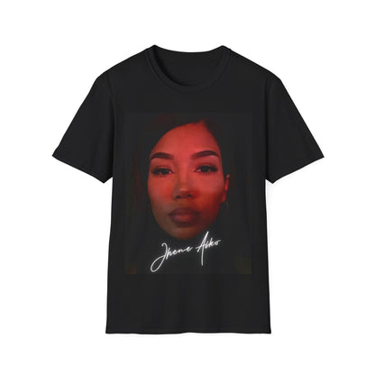 A black graphic t-shirt featuring a signature graphic of Jhene Aiko.
