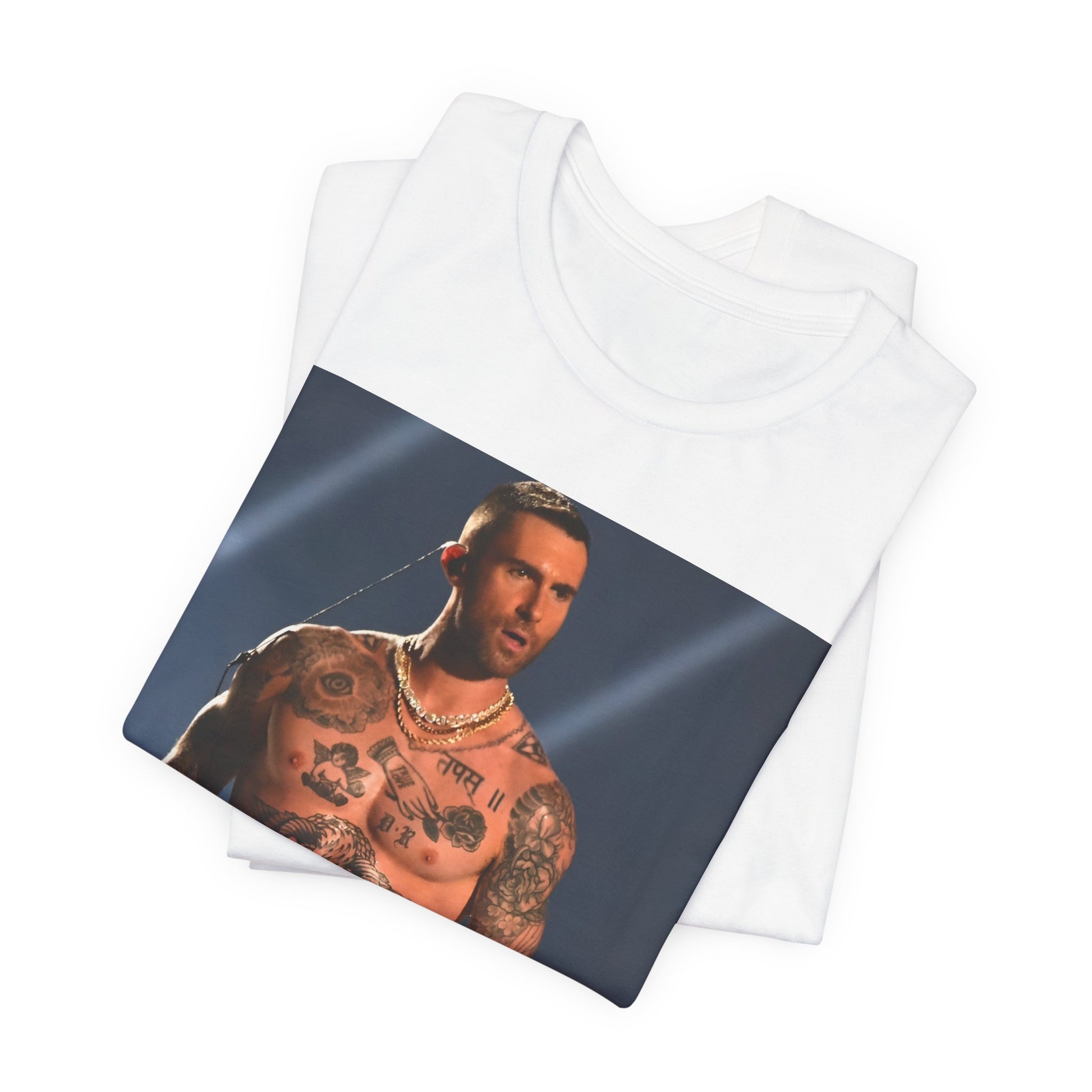 A fun, colorful graphic t-shirt inspired by the feel-good Maroon 5 hit song "Sugar."