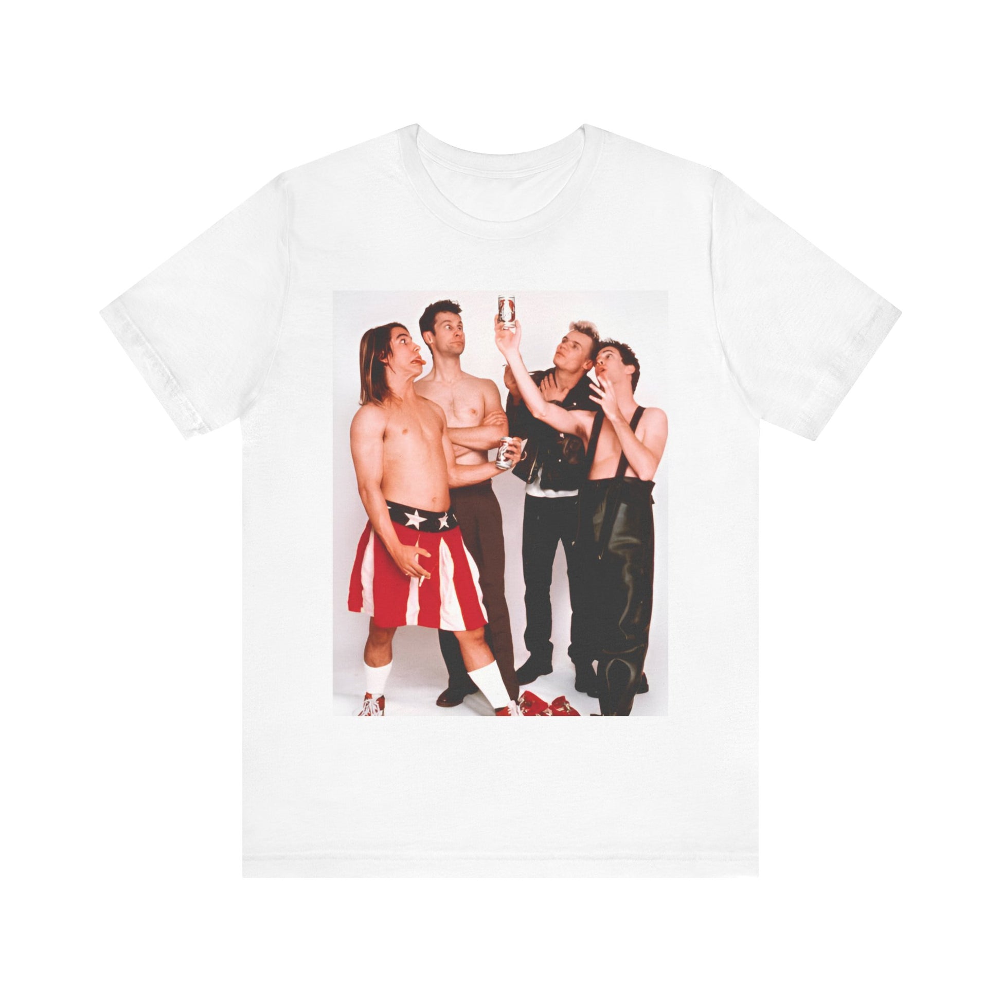 A black graphic t-shirt featuring a graphic related to Red Hot Chili Peppers' 'Californication' album era.