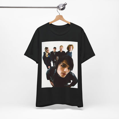 A black graphic t-shirt featuring a vintage emo revival graphic for My Chemical Romance.