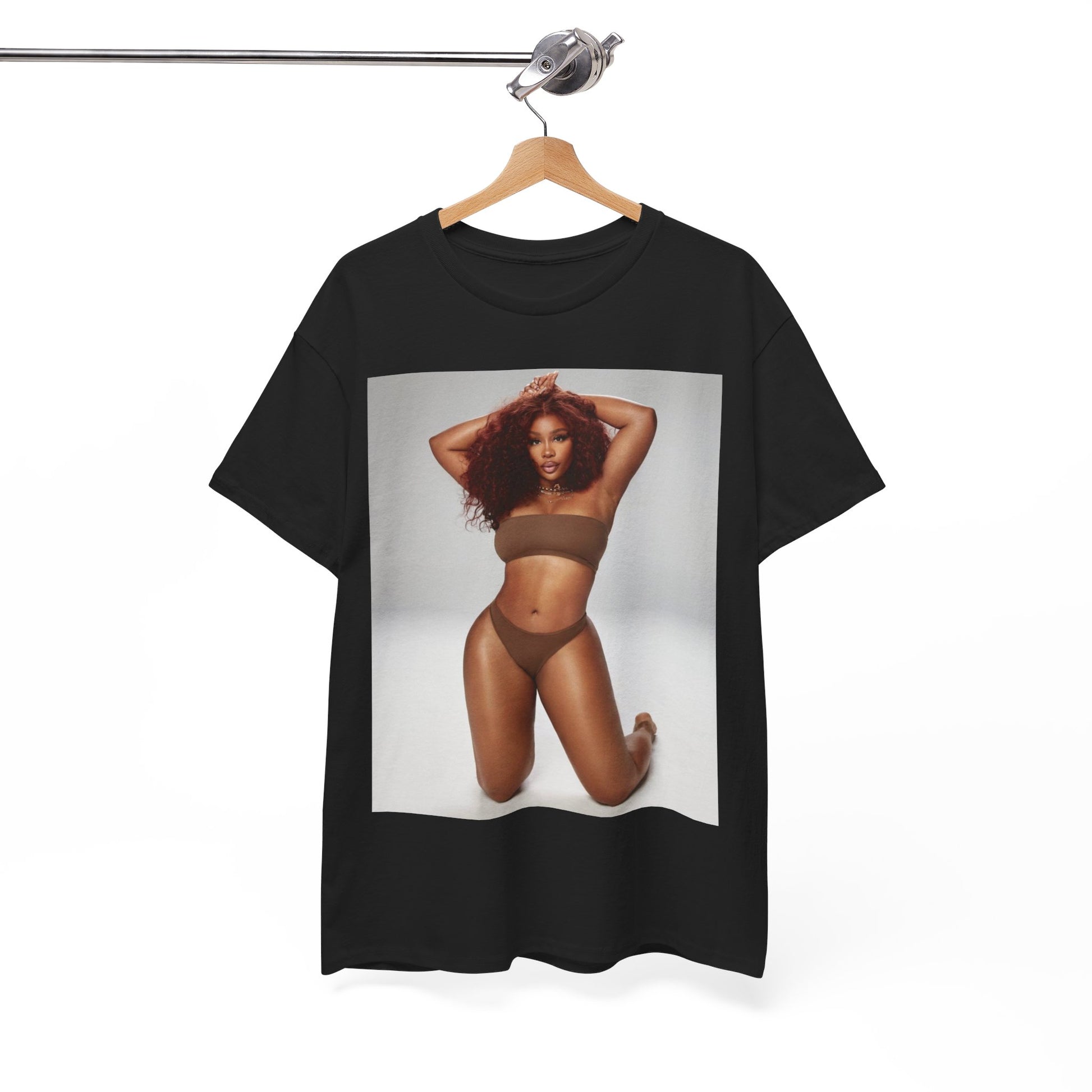 A black graphic t-shirt featuring a boxy graphic related to SZA's 'Ctrl' album era.