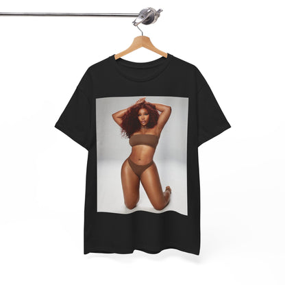A black graphic t-shirt featuring a boxy graphic related to SZA's 'Ctrl' album era.